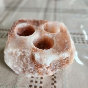 Himalayan salt 3 tealight candle holder